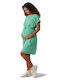 Summer Short Sleeve Maternity Mini Dress Green