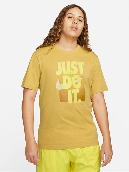 Nike Ανδρικό Αθλητικό T-shirt Κοντομάνικο Κίτρινο