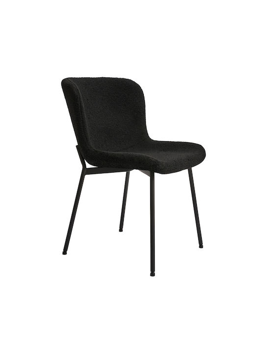 Melina Dining Room Fabric Chair Black 48x59x80cm