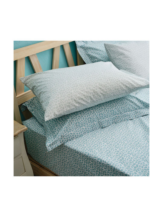 Charalambidis Textiles Mosaic Pillowcase Set Turquoise 50x70cm.