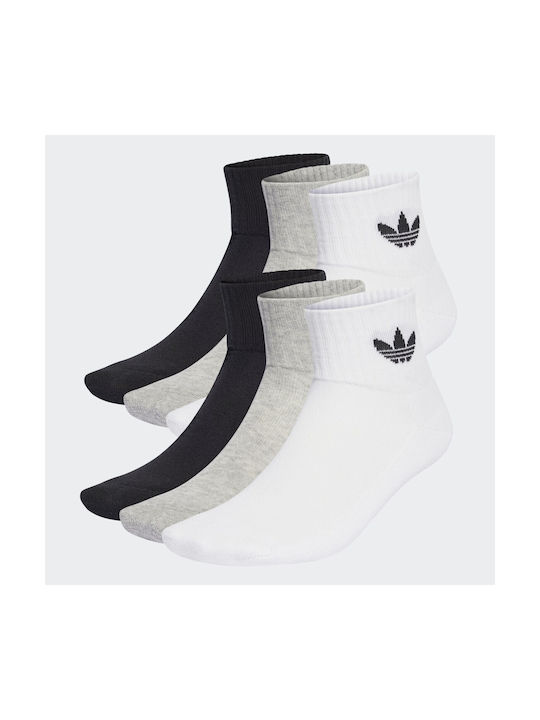 Adidas Αθλητικές Κάλτσες Λευκές 6 Ζεύγη