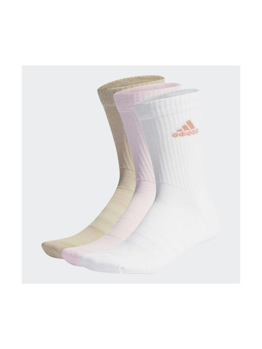 Adidas Cushioned Αθλητικές Κάλτσες Ροζ 3 Ζεύγη