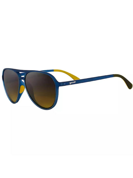 Goodr Sunglasses with Blue Acetate Frame and Yellow Lenses