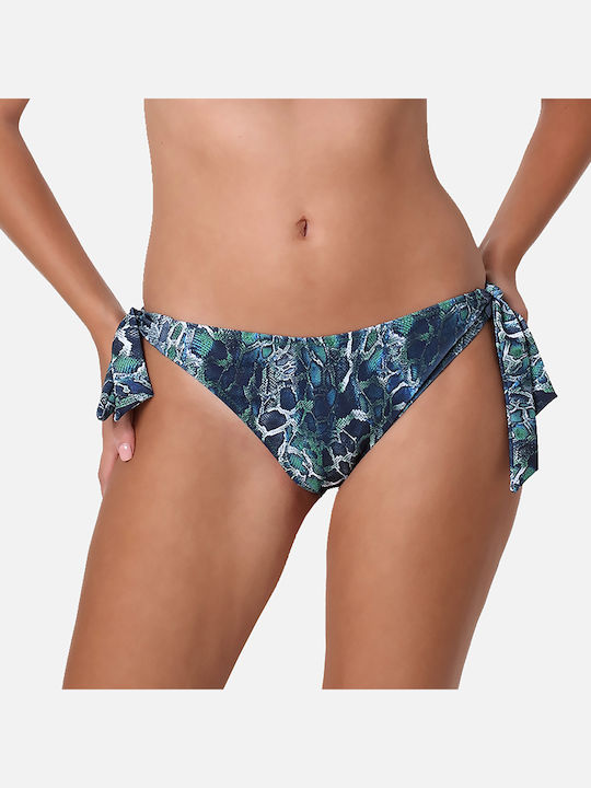 Bikini Brasilien mit Schnürchen Marineblau