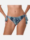 Bikini Brasilien mit Schnürchen Marineblau