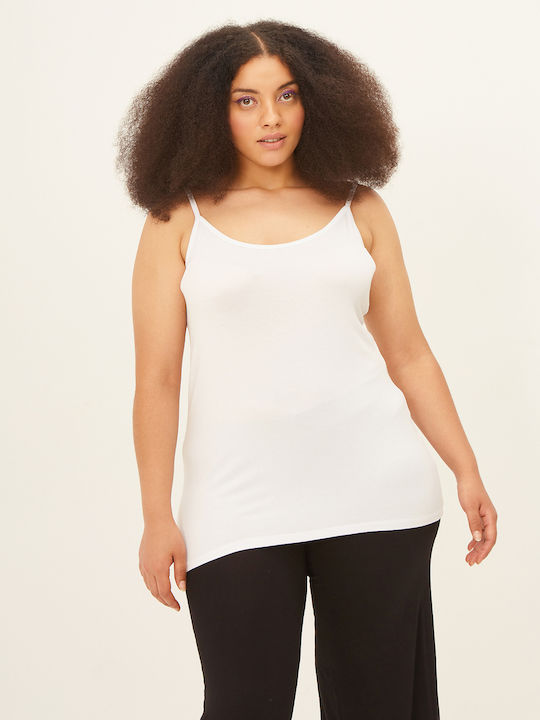 Damen Sommer Bluse mit Trägern Weiß