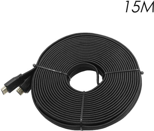 Factory HDMI 2.0 Premium High Speed 4K 60Hz HDR Flat Braided HDMI Cable HDMI Male - HDMI Male 15m Black