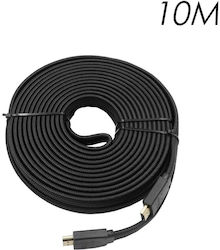 Factory YWX-4K-10 HDMI 2.0 Flat / Braided HDMI male - HDMI male 10m Μαύρο Factory YWX-4K-10 HDMI 2.0 Flat / Braided HDMI male - HDMI male 10m Μαύρο