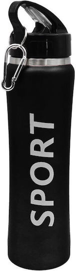 Factory Bottle Thermos Stainless Steel 600ml Black with Straw