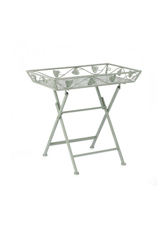 Rechteckiger Beistelltisch Harriet Metall Klappbar Grüne M63xL40xH60cm