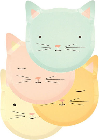 Meri Meri Farfurie Cute Kitten Pentru Petreceri 8 Bucăți
