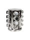 Factory Glass Tabletop Rotating Spice Rack Silver 16pcs