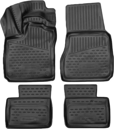 Novline Set of Front and Rear Mats 4pcs Tray Type for Renault Twingo 2014+ Black