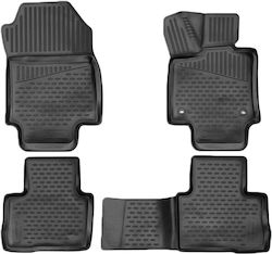 Novline Set of Front and Rear Mats Tray Type 4pcs from Rubber for Toyota RAV 4 XA50 5D 2019+ Black