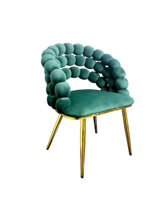 Dining Room Velvet Chair Green 60x58x78cm