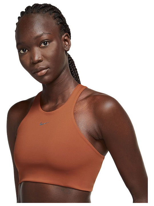 Nike Dri-Fit Yoga Alate Curve Damen Sport-BH Braun