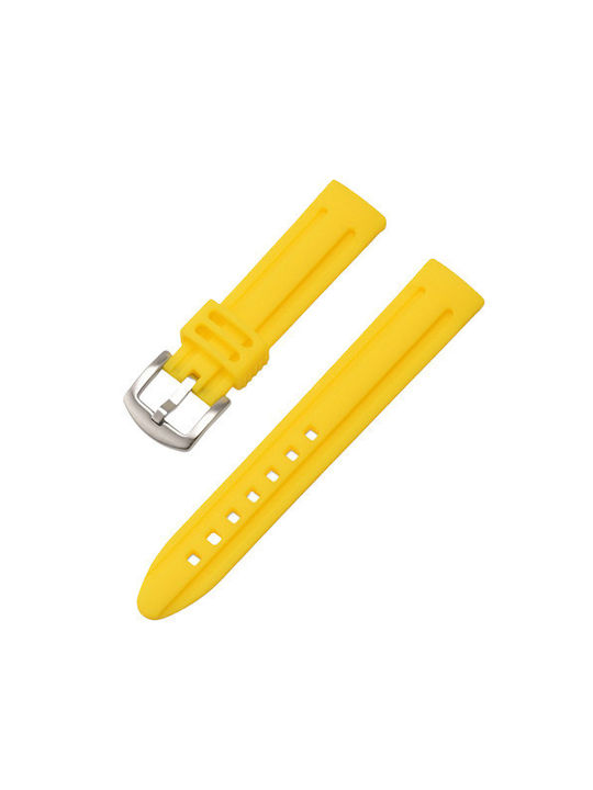 Silicone strap,waterproof,YELLOW,22mm.