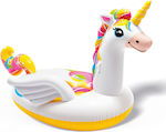 Intex Παιδικό Φουσκωτό Ride On Θαλάσσης Unicorn με Χειρολαβές Λευκό 198εκ.