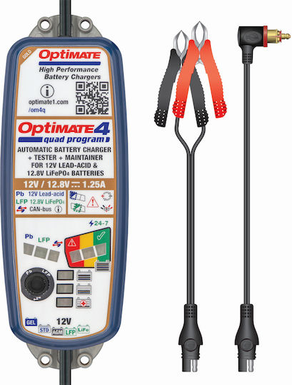 Tecmate OptiMate 4 Premium Φορτιστής & Συντηρητής Μπαταρίας Αυτοκινήτου 12V
