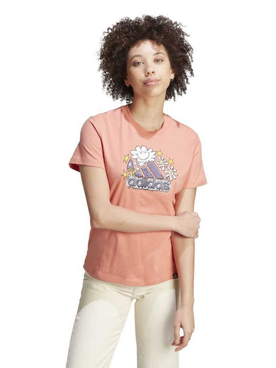 Adidas Doodle Graphic Damen Sportlich T-shirt Orange