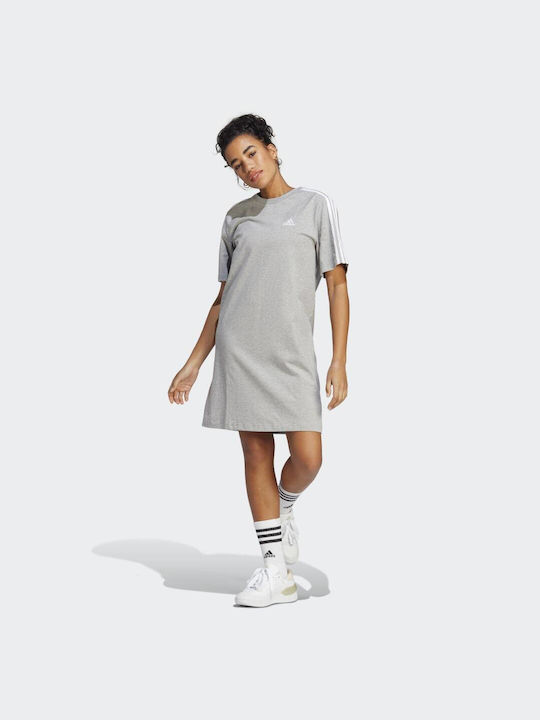 Adidas Essentials Καλοκαιρινό Mini T-shirt Φόρεμα Γκρι