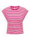 Only Women's T-shirt Striped Pink