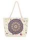 Τσάντα θαλάσσης 56x38x15εκ. πάνινη με σχέδιο boho και λουλούδια