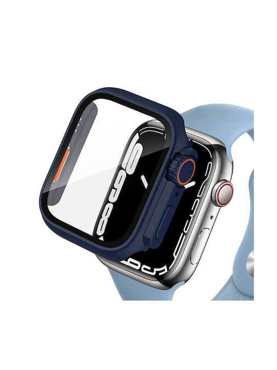 Tech-Protect Defense 360 Пластмасов Калъф със Стъкло Navy / Orange за Apple Watch 44 мм