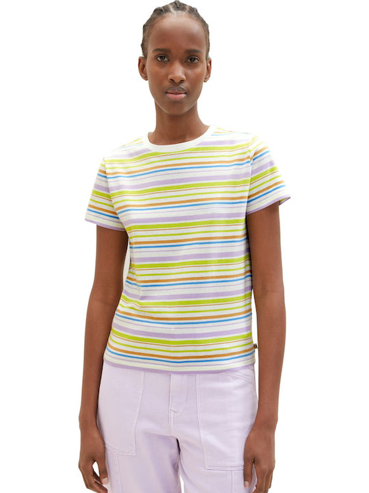 Damen T-Shirt Gestreift Gelb