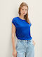 Tom Tailor Women's Summer Blouse Short Sleeve Blue