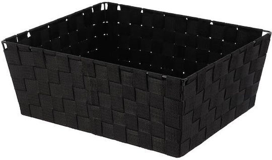 Stoff Aufbewahrungskorb Schwarz 31,5x39x15cm