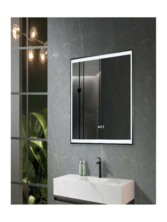 Sparke Miroa Rechteckiger Badezimmerspiegel LED Berührung aus Metall 100x60cm
