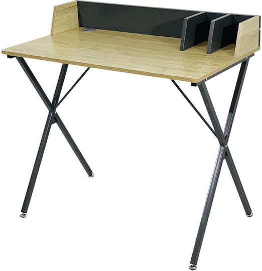 Бюро 90x50x78бр Сиво / естествено
