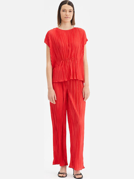 Women's Fabric Trousers Red