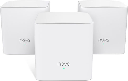 Tenda Nova MW5G WiFi Mesh Network Access Point Wi‑Fi 5 Dual Band (2.4 & 5GHz) σε Τριπλό Kit Λευκό
