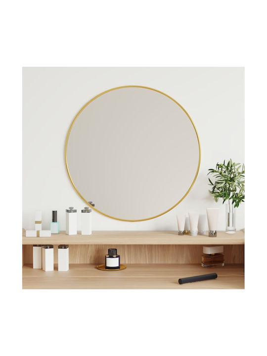 vidaXL Wall Mirror with Gold Glass Frame Diameter 50cm 1pcs