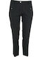 Women's High-waisted Fabric Trousers Regular Fit Black
