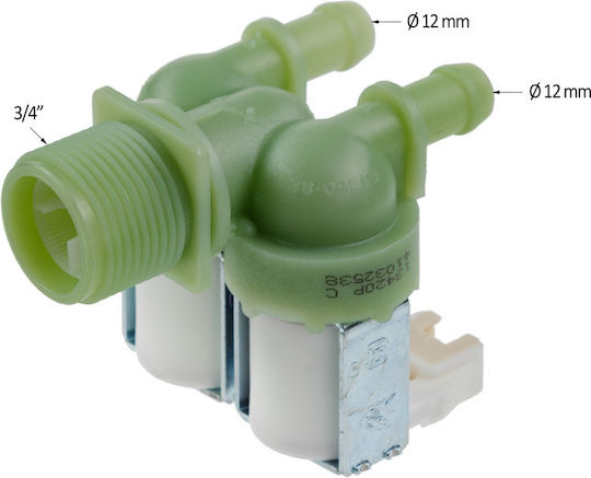 Βαλβίδα Διπλή Πλυντηρίου Ρούχων Candy 180° 12mm 230volt