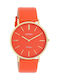 Oozoo Vintage Watch with Orange Leather Strap