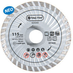 Tactix Δίσκος Κοπής Δομικών Υλικών 115mm