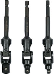 Yato Abgewinkelte Nüsse Sechskant mit Vierkant-Antrieb 1/2", 1/4", 3/8" Set 3Stück