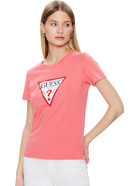 Guess Bluza Damă Tricou Plastic Roz