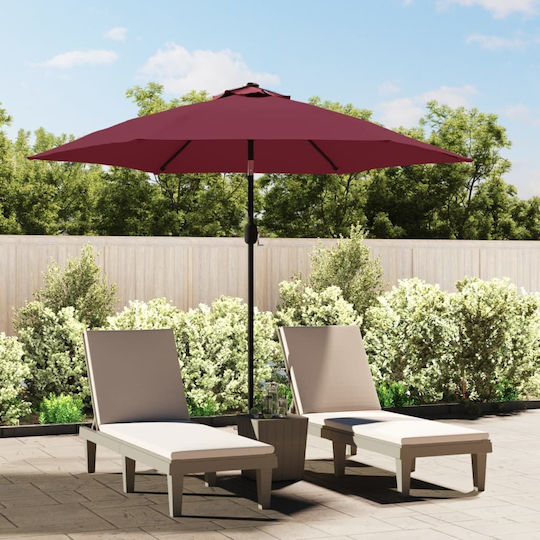 Garten- und Terrassen-Sonnenschirm Rundschreiben Metall Burgundisch F3xH2.22m