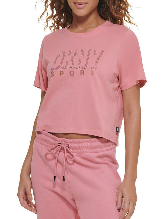 DKNY Dropout Shadow Γυναικείο Crop T-shirt Καφέ