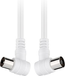 Goobay Καλώδιο Κεραίας Coax male - Coax female Λευκό 5m (11522)