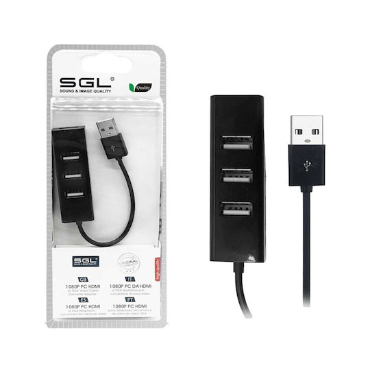 SGL USB-A Docking Station με Μαύρο (095950)