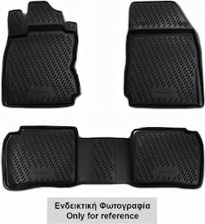 Novline Rubber Front and Rear Mat Set with Raised Sides 4pcs for Volkswagen Tiguan Black