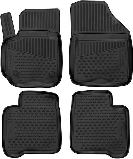 Novline Set of Front and Rear Mats 4pcs Tray Type for Suzuki Baleno 2015+ Black