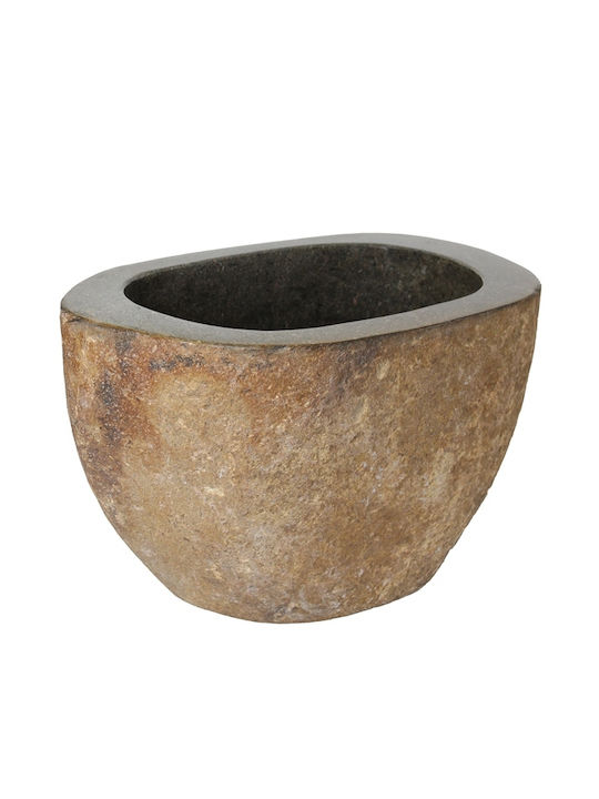 Ravenna Bucket Natura Vessel Sink Stone 50x40cm Gray