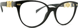 Versace Damen Brillengestell Katzenauge Schwarz...
